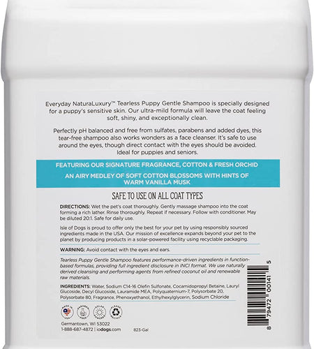 - Everyday Natural Luxury Tearless Puppy Shampoo - Cotton + Fresh Orchid - Sulfate & Paraben Free Formula - Gentle Pet Shampoo for Dogs of All Ages & Coat Types - Made in the USA - 16 Oz