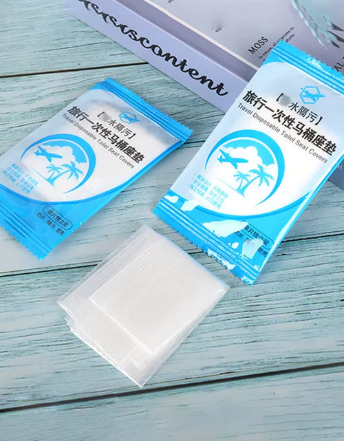 Load image into Gallery viewer, 50Pcs Disposable Plastic Toilet Seat Cover Waterproof and Non Slip Individually Wrapped, for Travel, Toilet Seat Protectors
