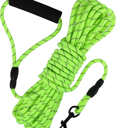 Floating Long Dog Leash, 32Ft Dog Training Leash for Swimming and Lake, Reflective Long Rope Lead with Soft Handle for Outside, Yard, Camping, Hiking and Beach (Green)