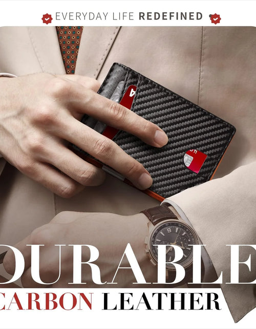 Load image into Gallery viewer, Wallet for Men Slim, Genuine Leather Minimalist Mens Wallet RFID Blocking Credit Card Holder with Money Clip, Best Gift
