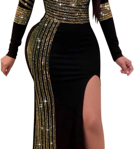 Women Long Sleeve Birthday Dresses Sexy Hot Diamond Process Sexy Dress Party Club Night Dress…