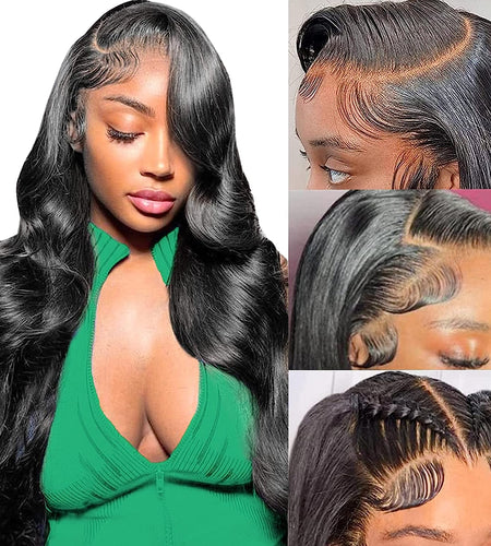 Human Hair Wigs for Black Women HD Body Wave Lace Front Wigs Human Hair Glueless Wigs Human Hair Pre Plucked 10A 13X6 Lace Front Wigs Human Hair Pre Plucked 180 Density Wig 34 Inch