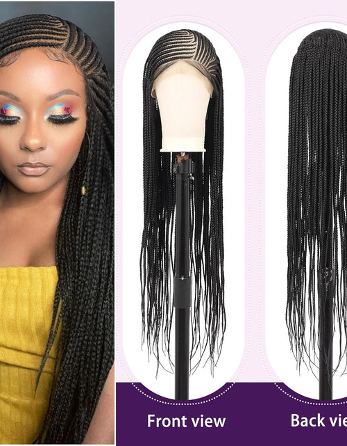 Load image into Gallery viewer, 13X8 HD Lace Front Cornrow Braided Wigs Leomonde Box Braid Wig with Baby Hair 36 Inch Long Black Braided Hair Wig for Women
