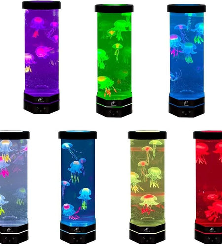 LED Fantasy Jellyfish Lamp with Color Changing Light Effects. a Sensory Synthetic Fish Tank Aquarium Mood Lamp. Large (15 Inches Tall)