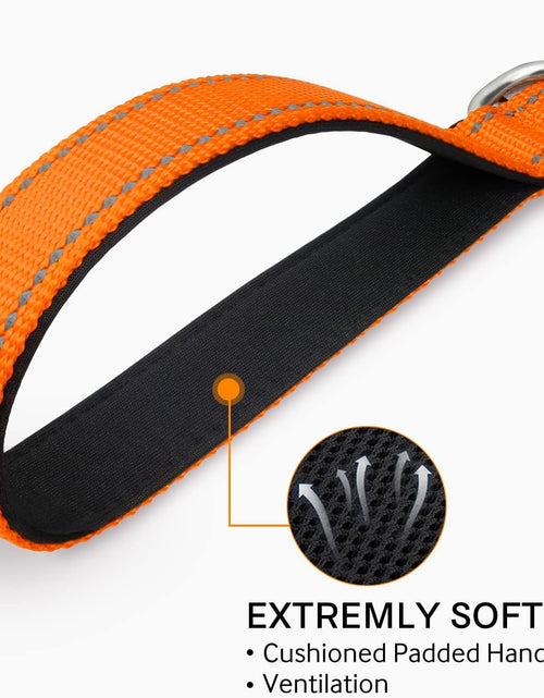 Load image into Gallery viewer, Double-Sided Reflective Dog Leash, 6 FT/5 FT/4 FT, Padded Handle Nylon Heavy Duty Leashes for Medium &amp; Large Dogs Walking, Orange, 5FT

