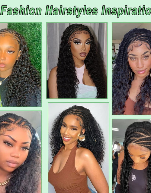 Load image into Gallery viewer, 26" HD Lace Front Half Braided Wigs for Women, Burgundy, Synthetic
