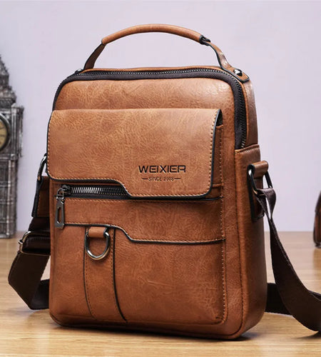 Men'S Durable Shoulder Bag High Quality Leather Cross Body Sling Bags Travel Crossbody Fashion Pack for Male