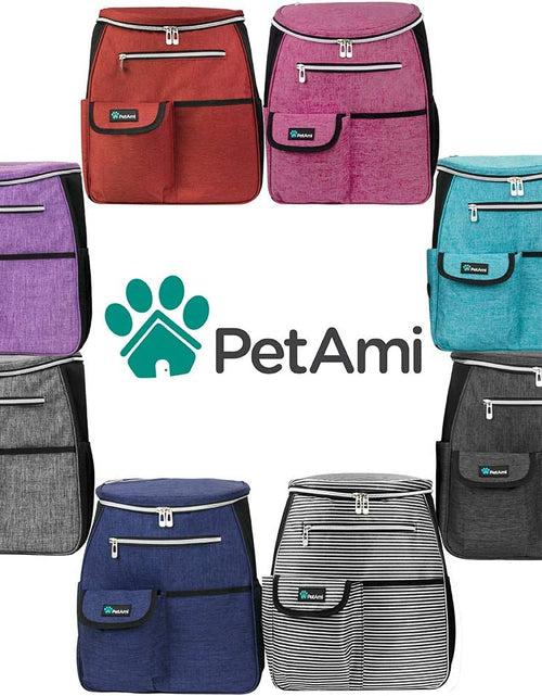 Load image into Gallery viewer, Dog Travel Bag Backpack, Airline Approved Dog Bags for Traveling, Puppy Diaper Bag Supplies, Pet Camping Essentials Hiking Accessories Dog Mom Gift, Food Container, Collapsible Bowls, Purple
