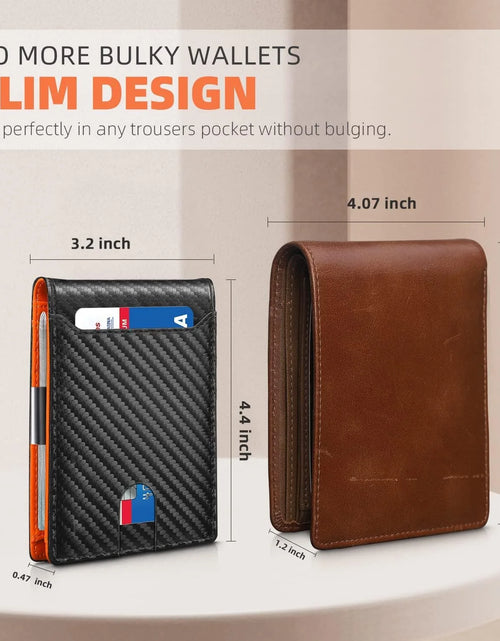 Load image into Gallery viewer, Wallet for Men Slim, Genuine Leather Minimalist Mens Wallet RFID Blocking Credit Card Holder with Money Clip, Best Gift
