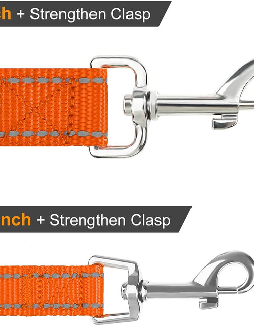 Load image into Gallery viewer, Double-Sided Reflective Dog Leash, 6 FT/5 FT/4 FT, Padded Handle Nylon Heavy Duty Leashes for Medium &amp; Large Dogs Walking, Orange, 5FT
