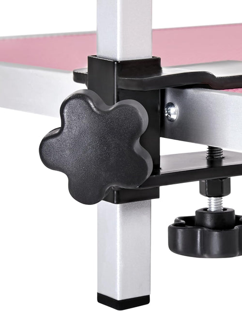 Load image into Gallery viewer, 46'' Pet Grooming Table for Large Dogs Adjustable Height - Portable Trimming Table Drying Table W/Arm/Noose/Mesh Tray Maximum Capacity up to 265Lb -Pink

