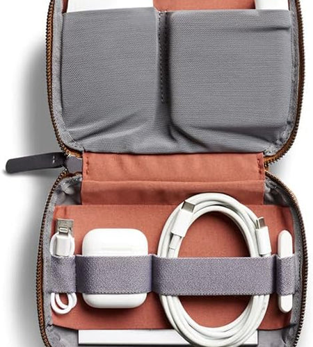 Tech Kit Compact (Tech Accessories Organizer, Zipper Pouch) - Bronze