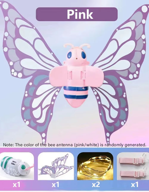 Load image into Gallery viewer, Electric Butterfly Wings Moving Elf Wing with Light Fairy Wings for Kids Birthday Christmas Cosplay Dress up Angel Girls Toy
