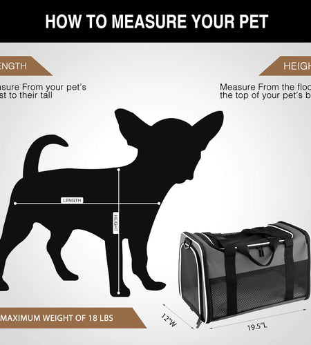 Cat Carrier - Portable Foldable Dog Pet Carrier, Soft-Sided Pet Bag up to 28 Lbs, Airline Approved Travel Puppy Carrier