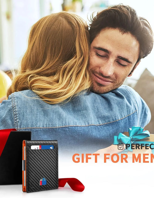 Load image into Gallery viewer, Wallet for Men Slim, Genuine Leather Minimalist Mens Wallet RFID Blocking Credit Card Holder with Money Clip, Best Gift
