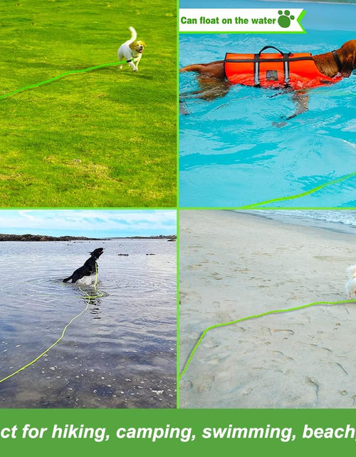 Load image into Gallery viewer, Floating Long Dog Leash, 32Ft Dog Training Leash for Swimming and Lake, Reflective Long Rope Lead with Soft Handle for Outside, Yard, Camping, Hiking and Beach (Green)
