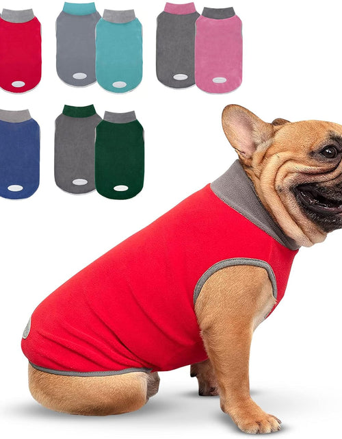 Load image into Gallery viewer, 2 Pack Dog Sweatshirts Fleece Jacket with Reflective Stripe Pullover Stretchy Dog Sweater Soft Pet Clothes Lightweight Dog Sweaters for Small Dogs Turquoise &amp; Grey
