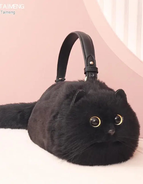 Load image into Gallery viewer, One Shoulder Bag Female Design Small Man Messenger Bag Versatile Hand Made Autumn and Winter Plush Cute Cat Bag
