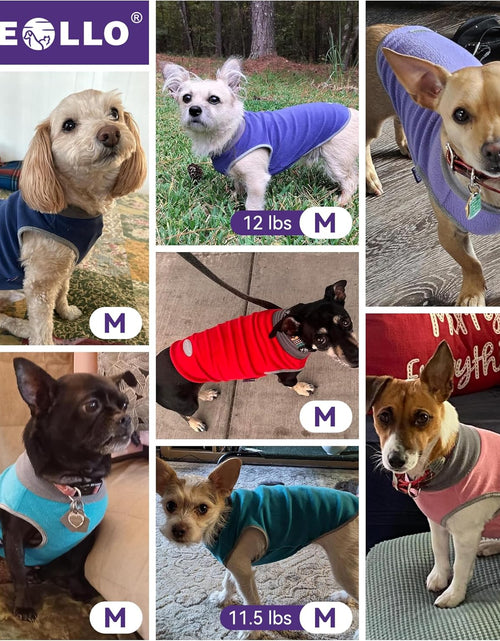 Load image into Gallery viewer, 2 Pack Dog Sweatshirts Fleece Jacket with Reflective Stripe Pullover Stretchy Dog Sweater Soft Pet Clothes Lightweight Dog Sweaters for Small Dogs Turquoise &amp; Grey
