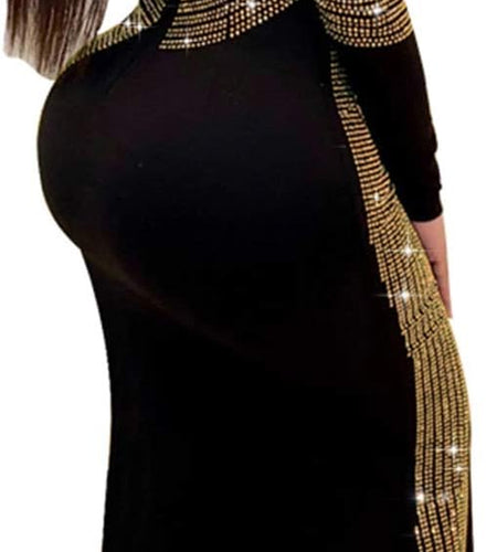 Women Long Sleeve Birthday Dresses Sexy Hot Diamond Process Sexy Dress Party Club Night Dress…