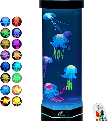 LED Fantasy Jellyfish Lamp with Color Changing Light Effects. a Sensory Synthetic Fish Tank Aquarium Mood Lamp. Large (15 Inches Tall)