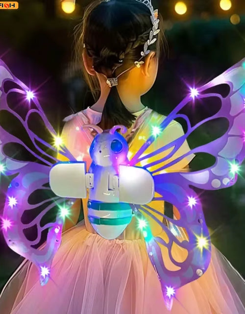 Load image into Gallery viewer, Electric Butterfly Wings Moving Elf Wing with Light Fairy Wings for Kids Birthday Christmas Cosplay Dress up Angel Girls Toy
