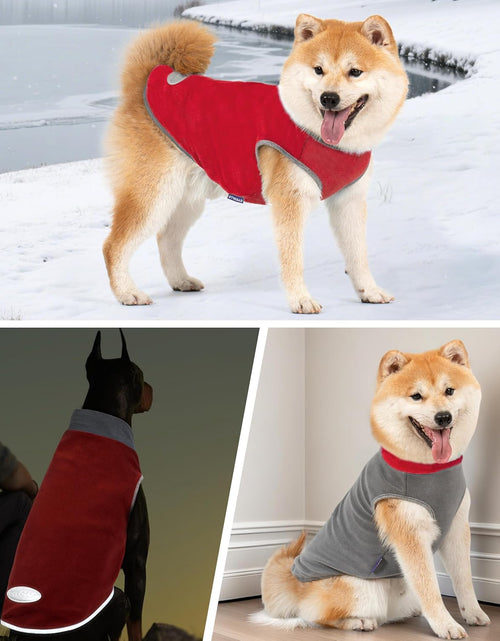 Load image into Gallery viewer, 2 Pack Dog Sweatshirts Fleece Jacket with Reflective Stripe Pullover Stretchy Dog Sweater Soft Pet Clothes Lightweight Dog Sweaters for Small Dogs Turquoise &amp; Grey
